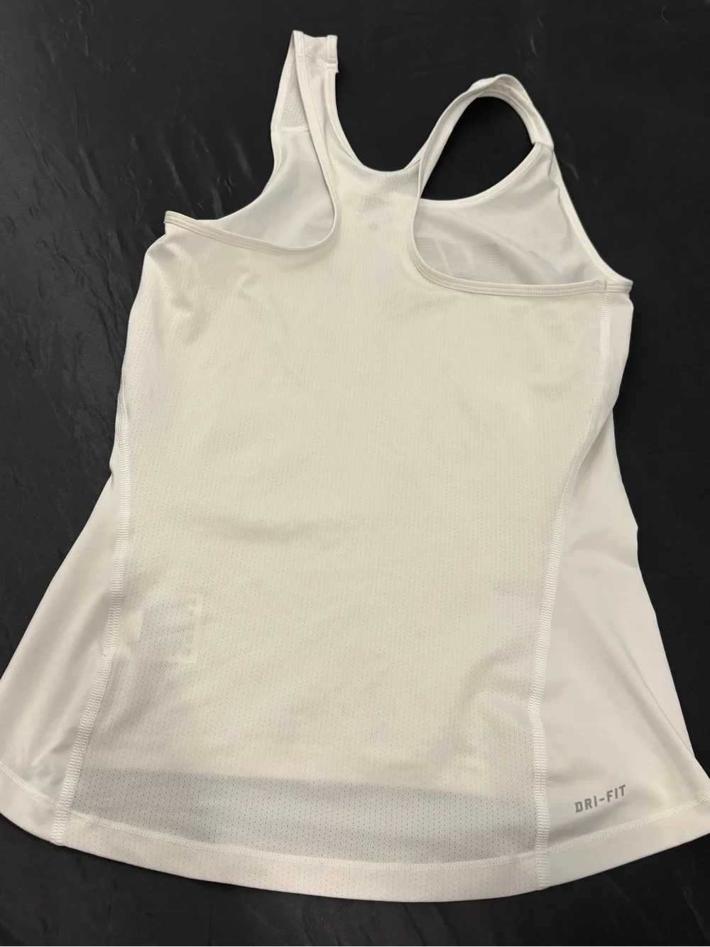 Nike Pro White Racerback Training Tank with Black stripe Logo